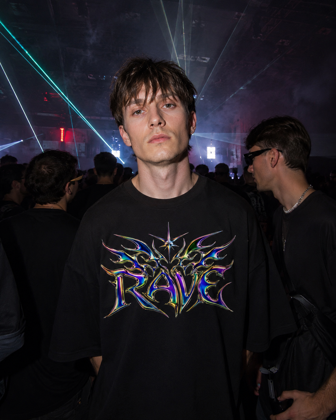 Rainbow Rave Oversized Shirt Lifestyle
