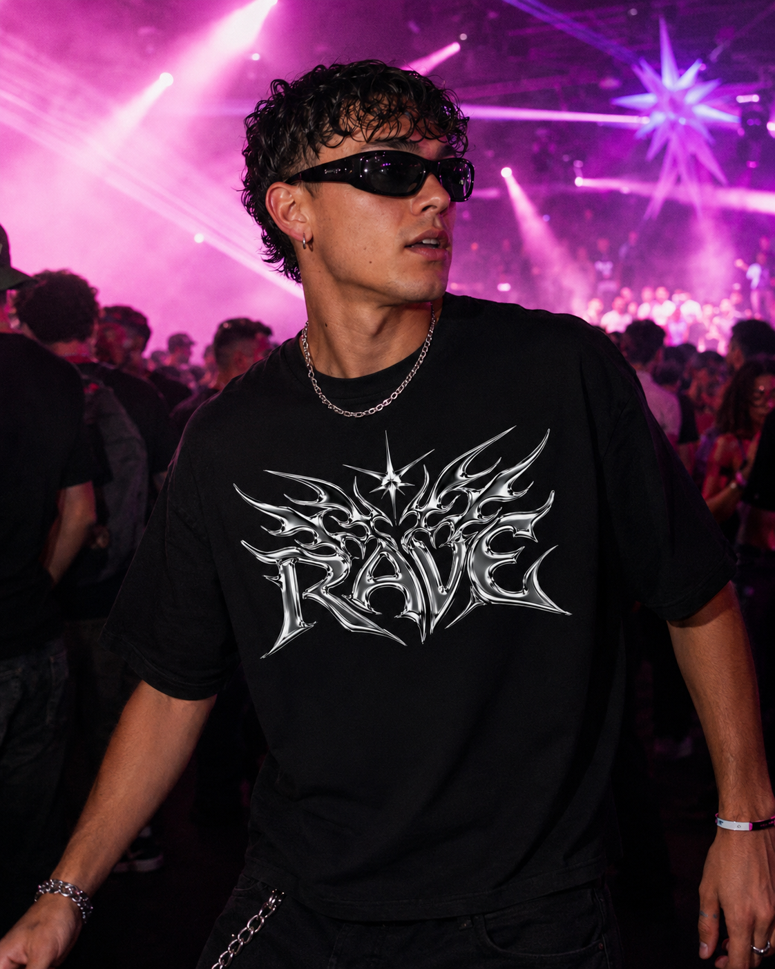 Silver Rave Oversized Shirt – Bild 1 | One More Drink