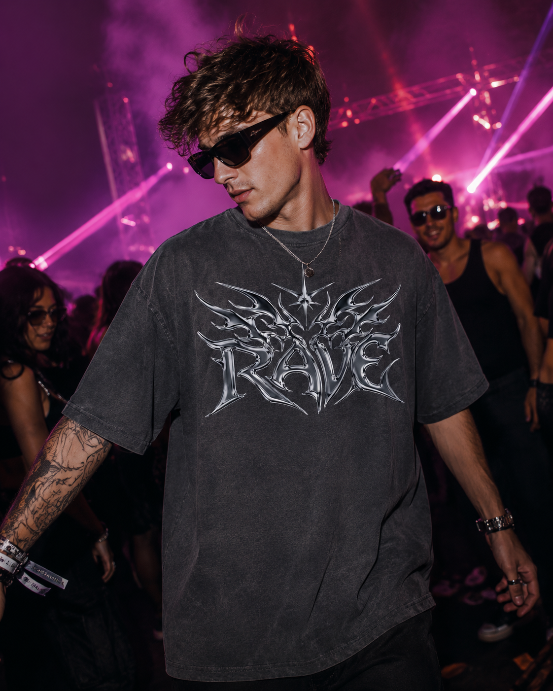 Silver Rave Oversized Shirt – Bild 2 | One More Drink