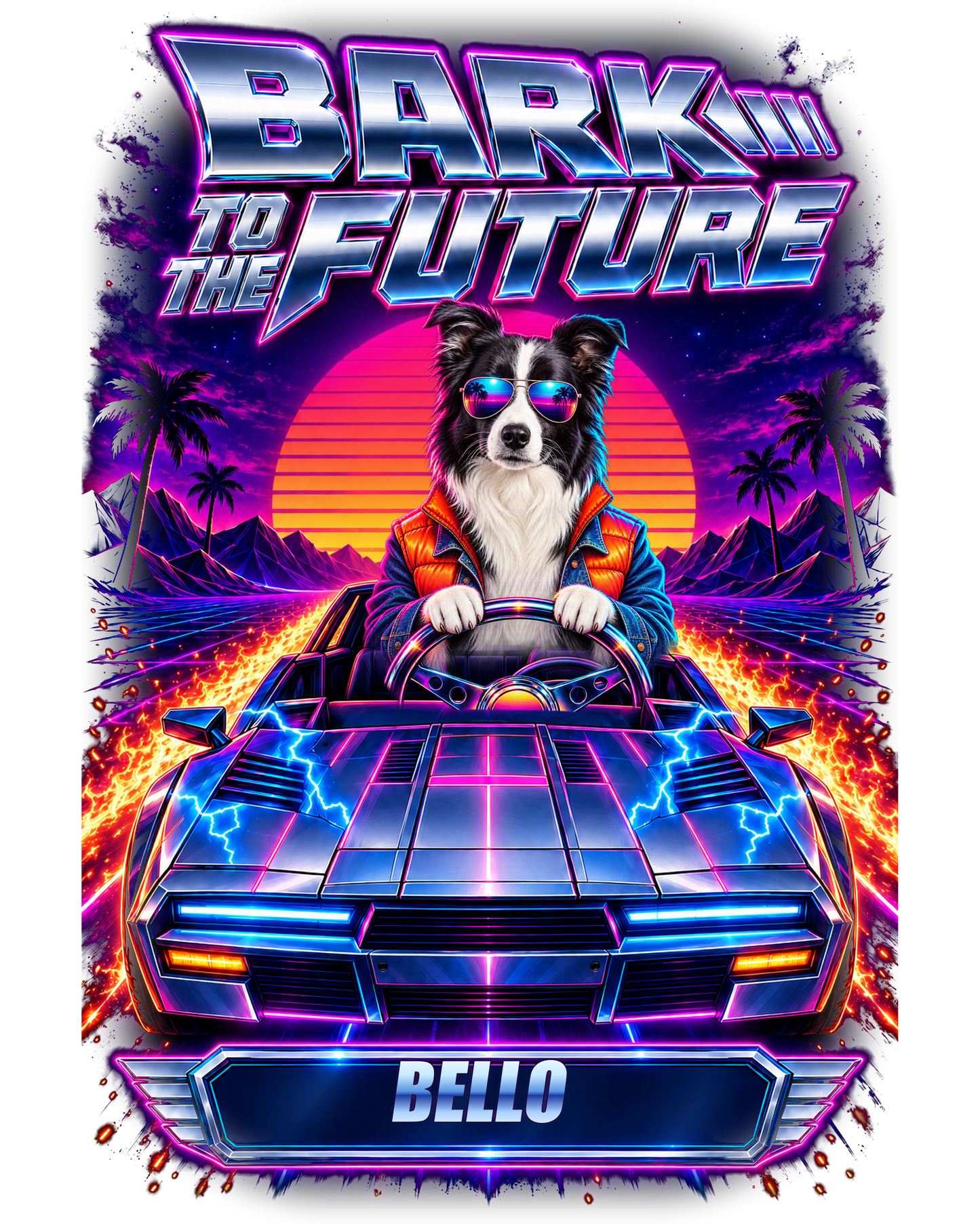Bark to the Future - das Design mit Beispielhund BELLO