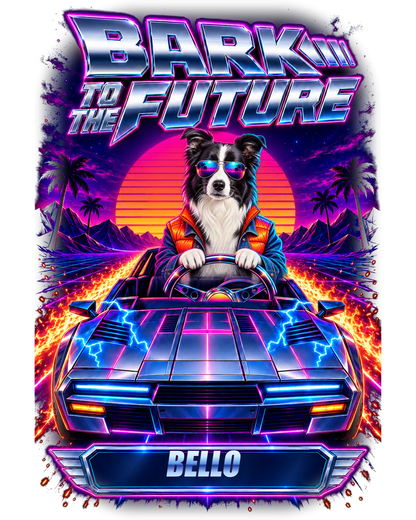 Bark to the Future - das Design mit Beispielhund BELLO