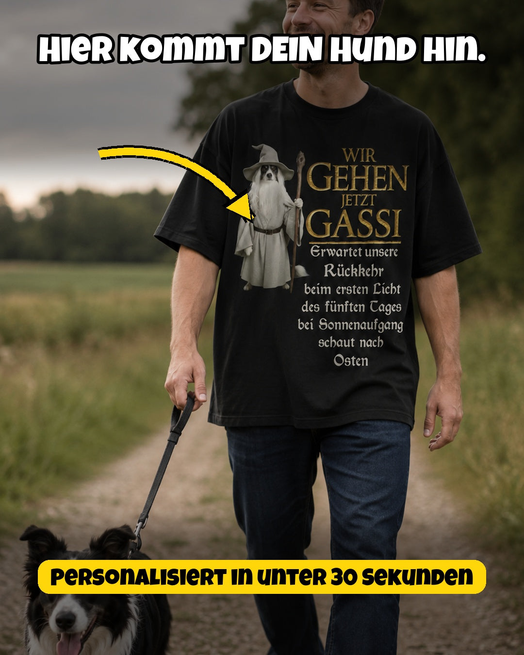 Hier kommt dein Hund hin - personalisiert in unter 30 Sekunden