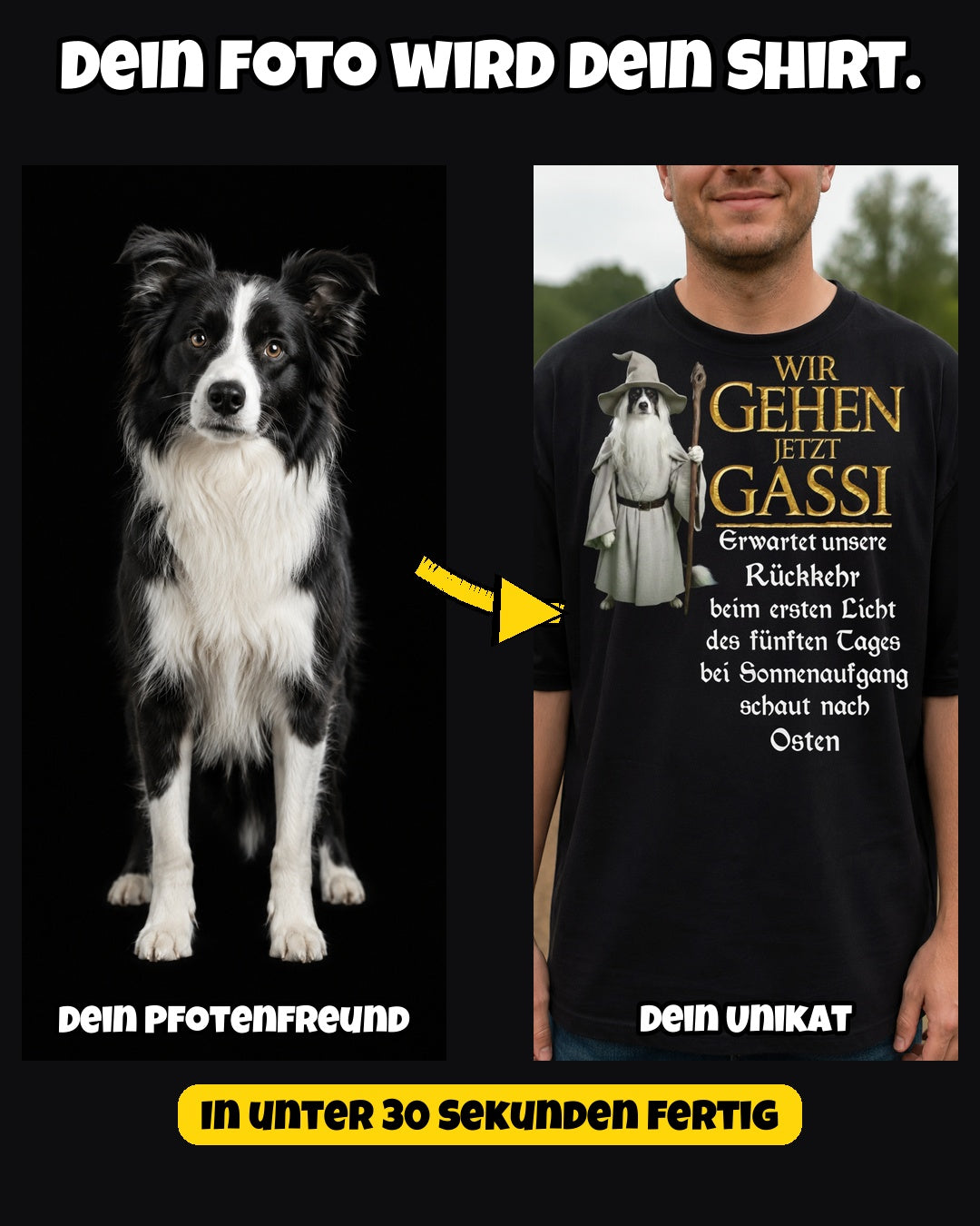 Dein Foto wird dein Shirt - in unter 30 Sekunden fertig