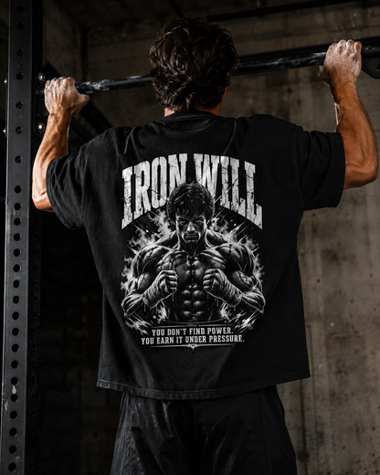 Iron Will Oversized Shirt – Gym-Mockup
