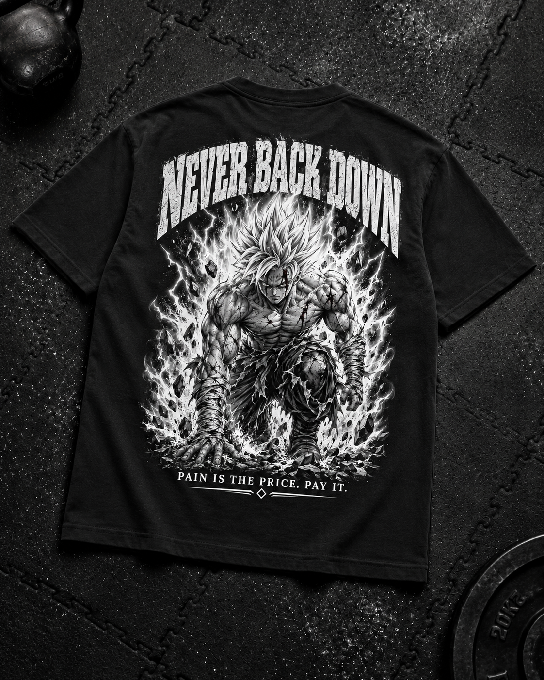 Never Back Down Shirt Unisex Flat-Lay