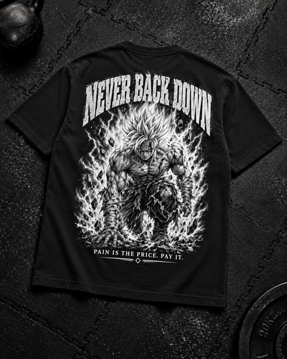 Never Back Down Shirt Unisex Flat-Lay