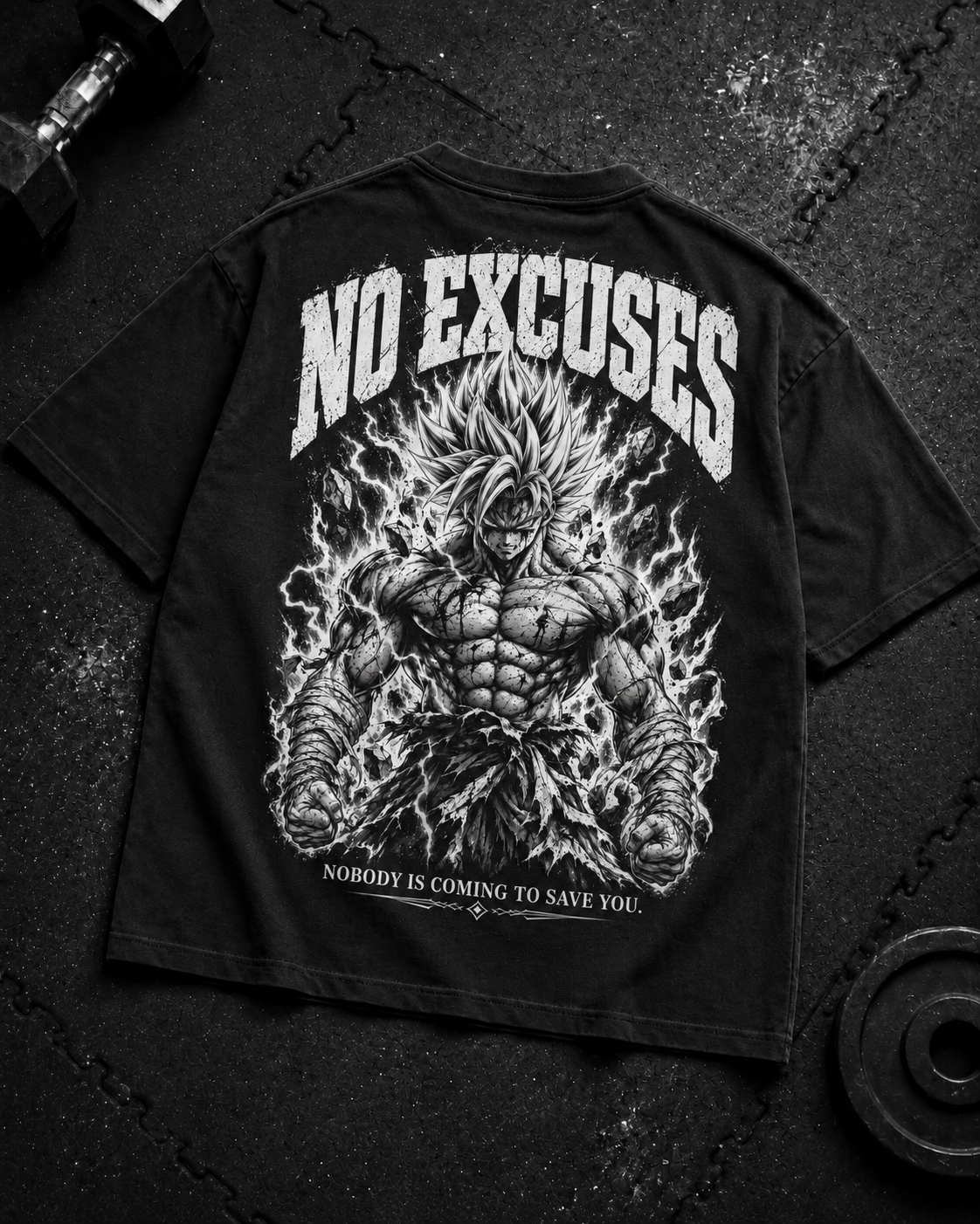 No Excuses Oversized Shirt Flat-Lay