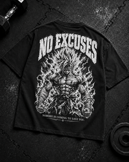No Excuses Oversized Shirt Flat-Lay