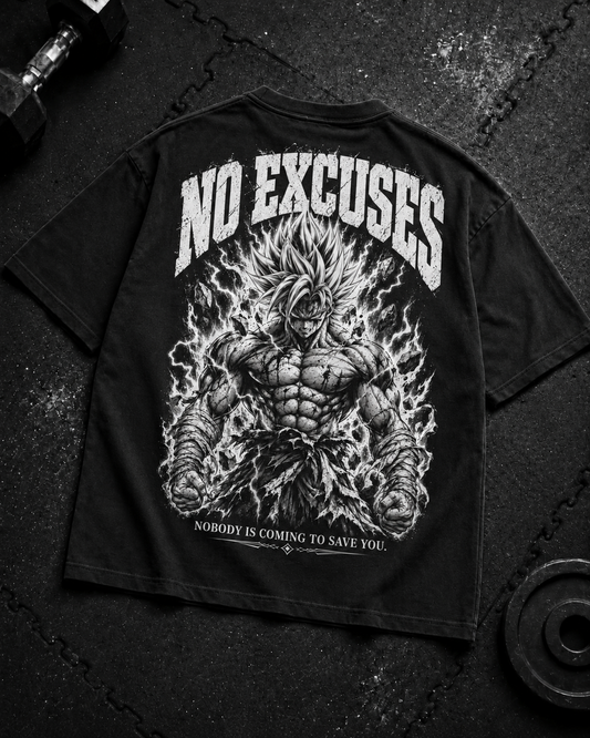 No Excuses Oversized Shirt Flat-Lay