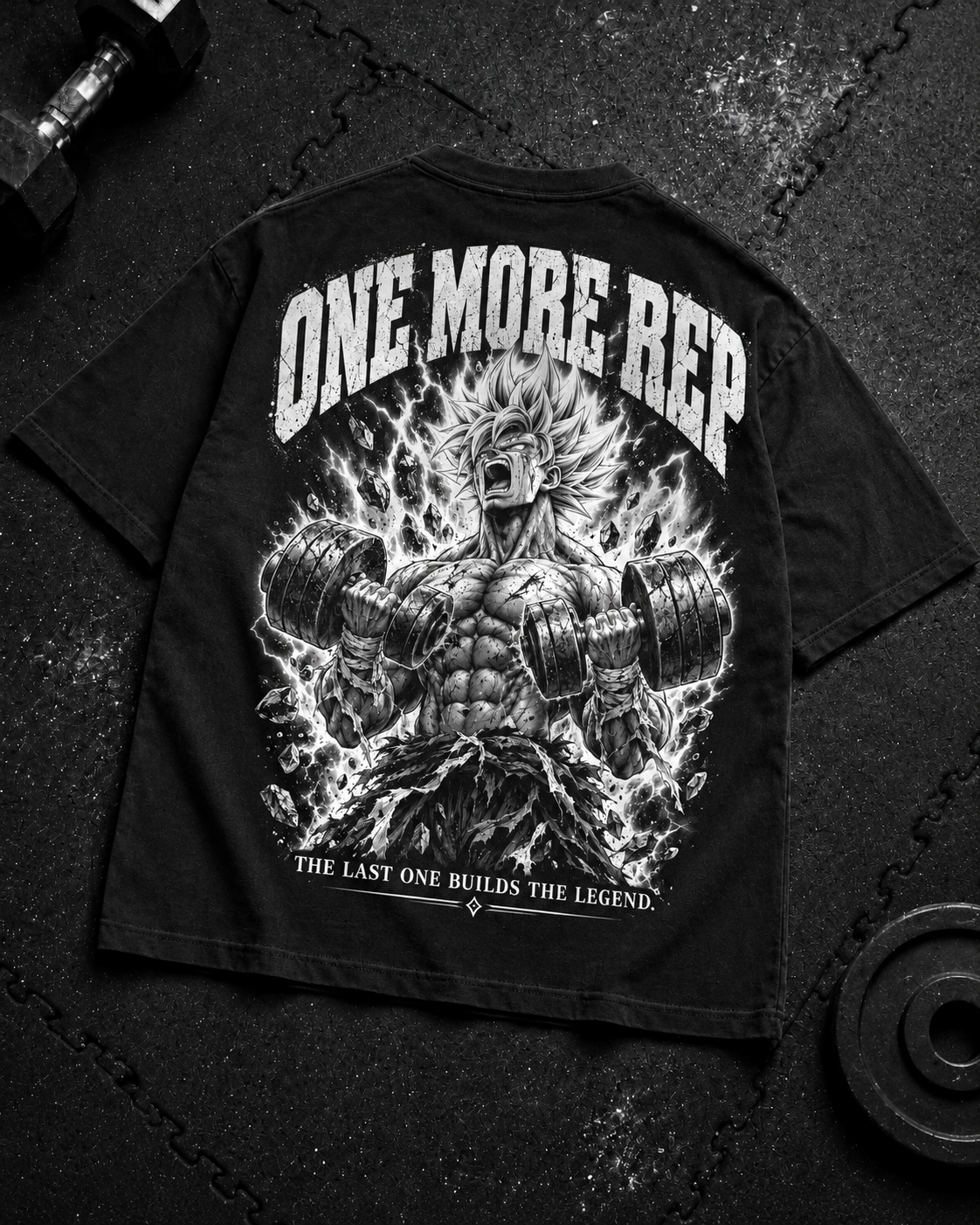 One More Rep Oversized Shirt Flat-Lay