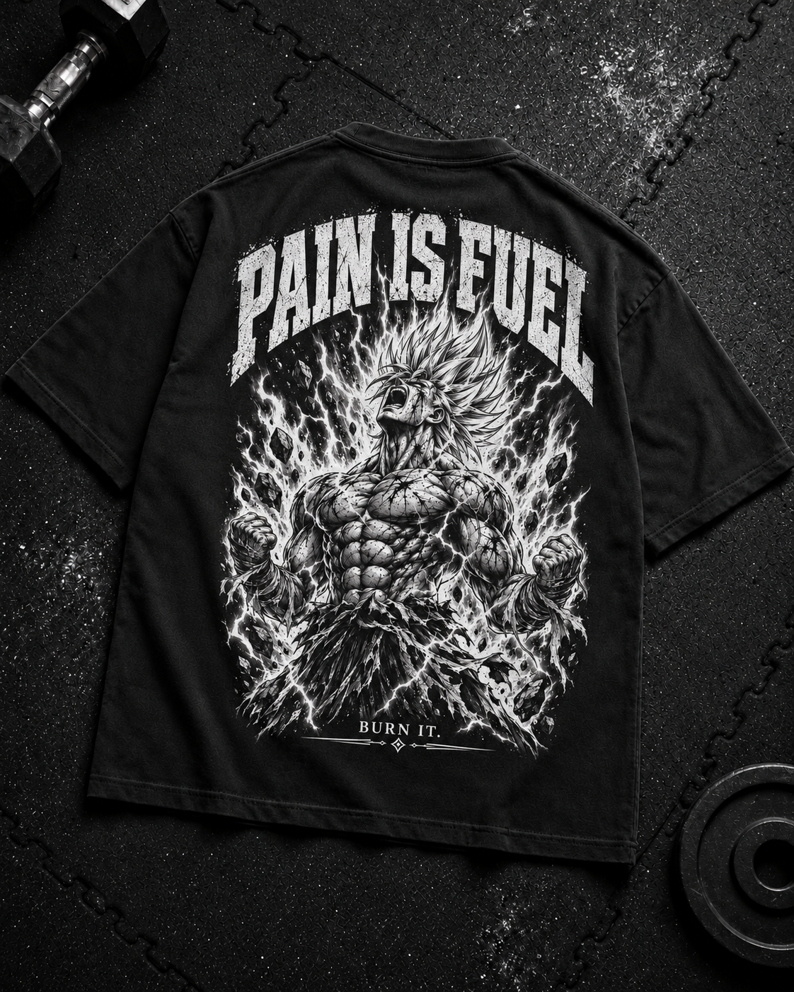 Pain Is Fuel Oversized Shirt Flat-Lay