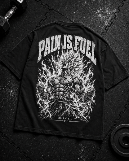 Pain Is Fuel Oversized Shirt Flat-Lay