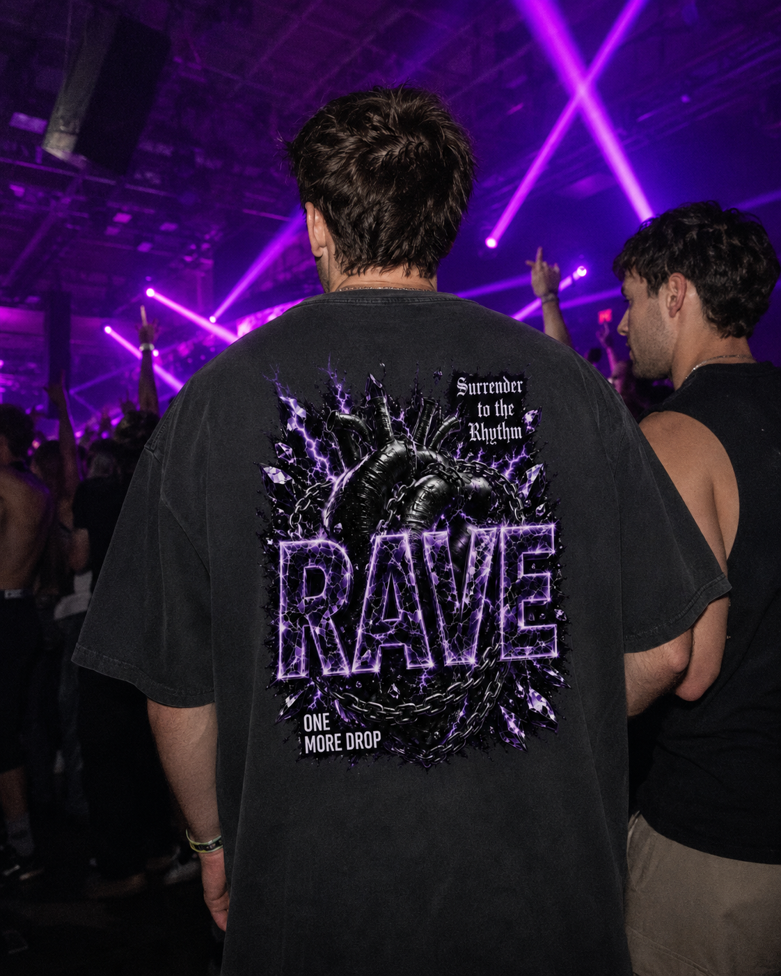 RAVE RITUAL Washed Black Rave Backprint