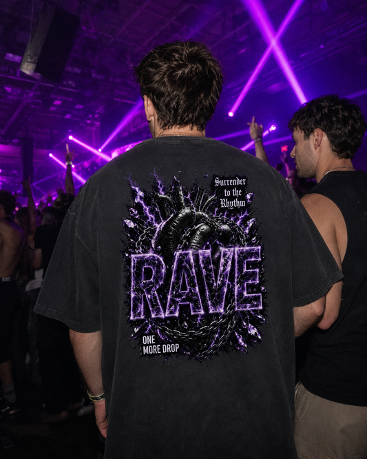 RAVE RITUAL Washed Black Rave Backprint