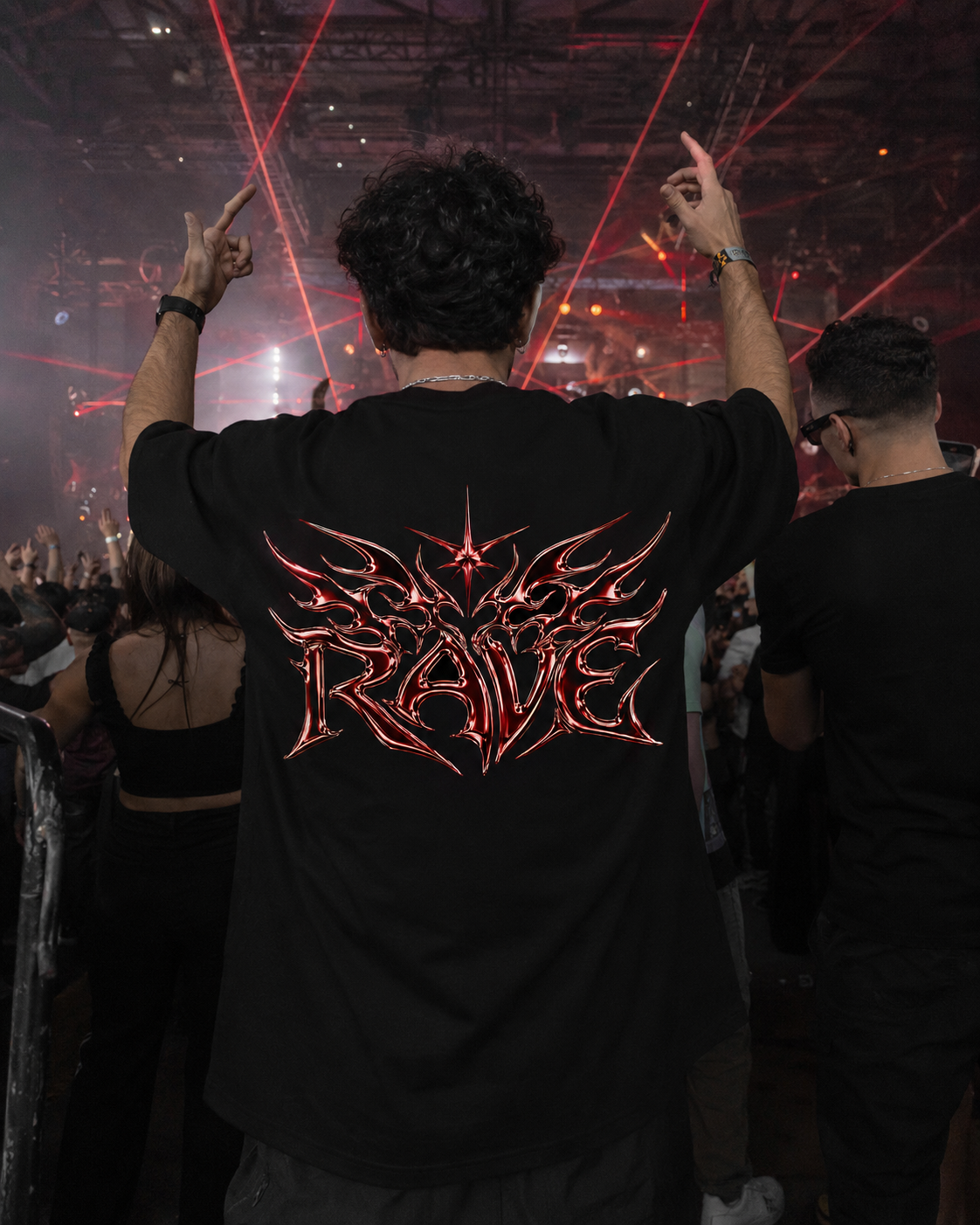 Red Chrome Rave Backprint Lifestyle - Rave
