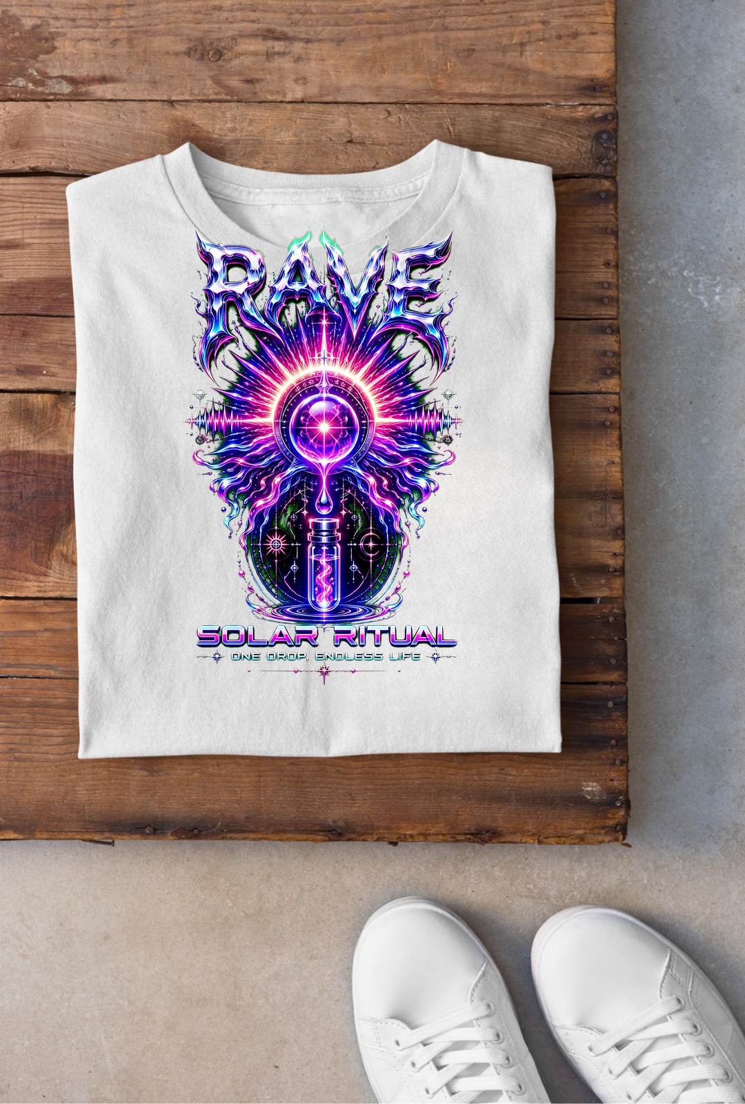 Solar Ritual Backprint - Weiss