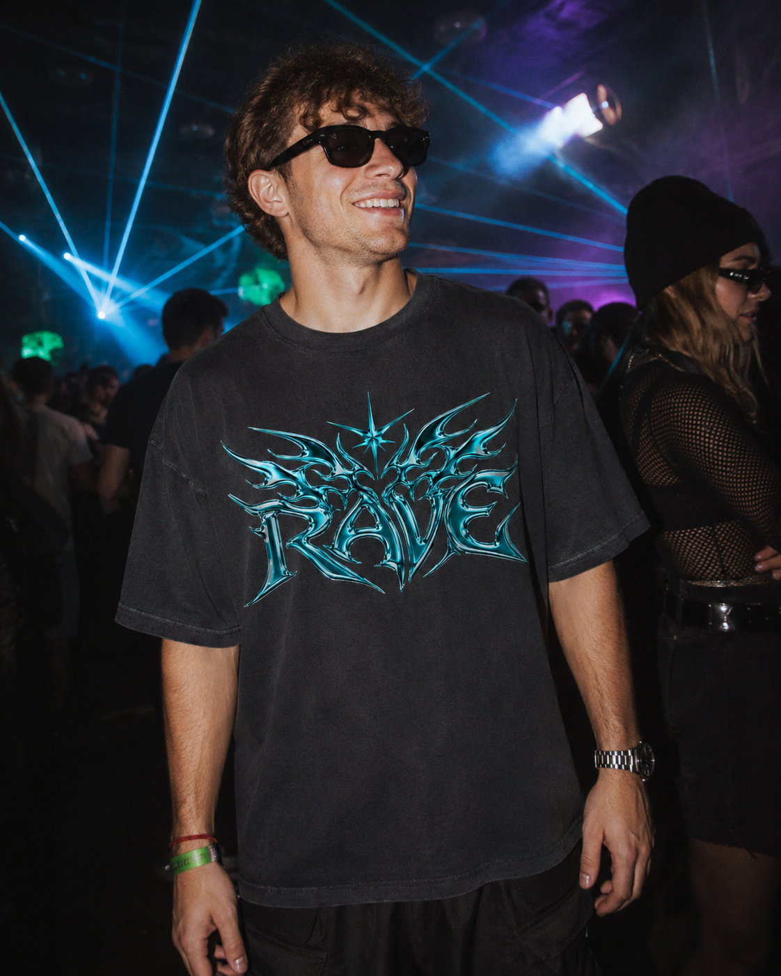 Tuerkis Rave Oversized Lifestyle Washed Black