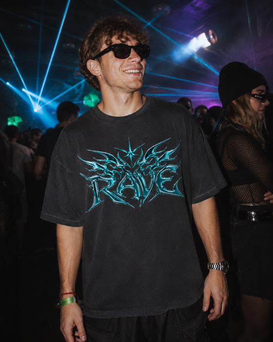 Tuerkis Rave Oversized Lifestyle Washed Black