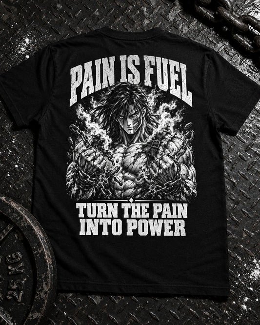 Turn The Pain Unisex Shirt Rueckenansicht Flat-Lay